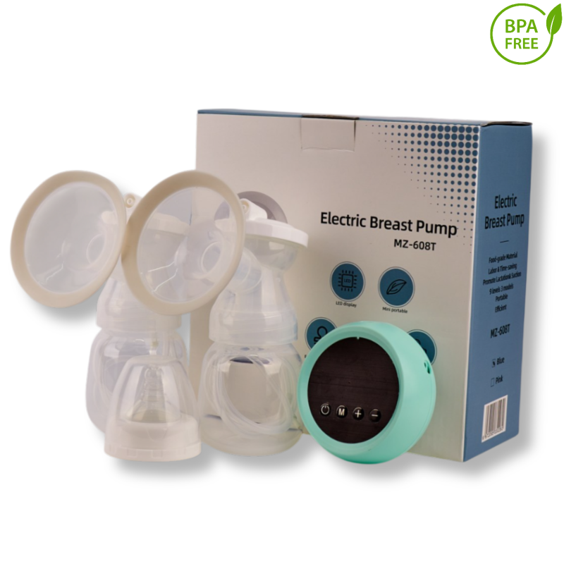 Pompa De San Electrica Dubla, 2 Biberoane De 150 ml , Afisaj Digital, Fara BPA , Alb - PP17 | BabyRoll.ro