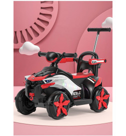 ATV Electric 2in1 Cu Maner De Impins Si Telecomanda, Rosu, Muzica, Lumini - 100TV