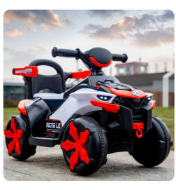 ATV Electric 2in1 Cu Maner De Impins Si Telecomanda, Rosu, Muzica, Lumini - 100TV