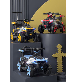 ATV Electric 2in1 Cu Maner De Impins Si Telecomanda, Galben, Muzica, Lumini - 100TV