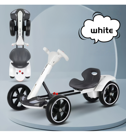 Kart Electric Pliabil Pentru Copii, 3-7 Ani, Alb 12V 4,5 Ah - CAR08