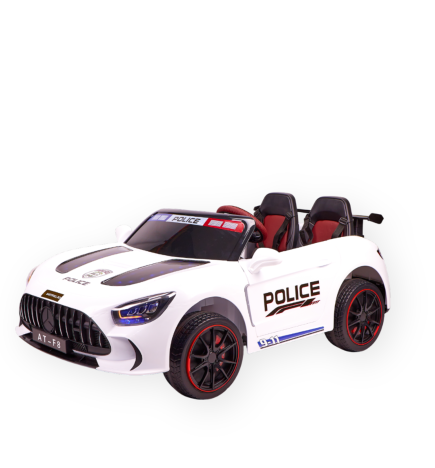 Masinuta Electrica de Politie Pentru Copii, 4x4, 12V, 2 Locuri, Alb - AT-F8