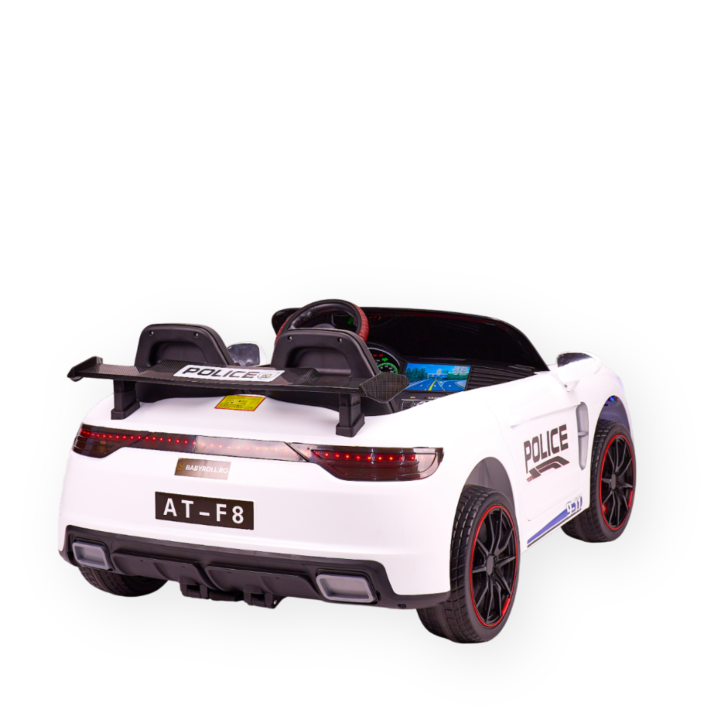 Masinuta Electrica de Politie Pentru Copii, 4x4, 12V, 2 Locuri, Alb - AT-F8 Masinuta Electrica de Politie Pentru Copii, 4x4, 12V, 2 Locuri, Alb - AT-F8