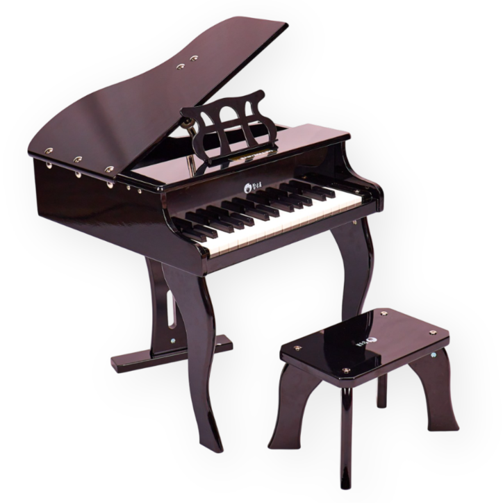 Pian Din Lemn Cu Scaunel Pentru Copii, 30 Clape, 52x50x50cm, Suport Pentru Partituri, Negru - PNY27 Pian Din Lemn Cu Scaunel Pentru Copii, 30 Clape, 52x50x50cm, Suport Pentru Partituri, Negru - PNY27