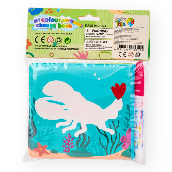 Carte De Colorat Pe Baza De Apa Pentru Copii, 3+ Ani , Model Animale Marine , Bleo- PN21 Carte De Colorat Pe Baza De Apa Pentru Copii, 3+ Ani , Model Animale Marine , Bleo- PN21