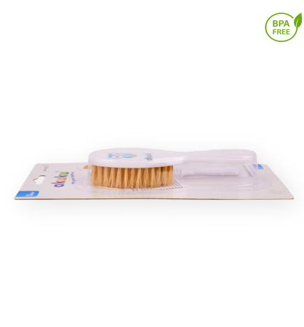 Set Perie Si Pieptan Pentru Bebelusi Akuku, 0 Luni, BPA Free, Alb BFK-4