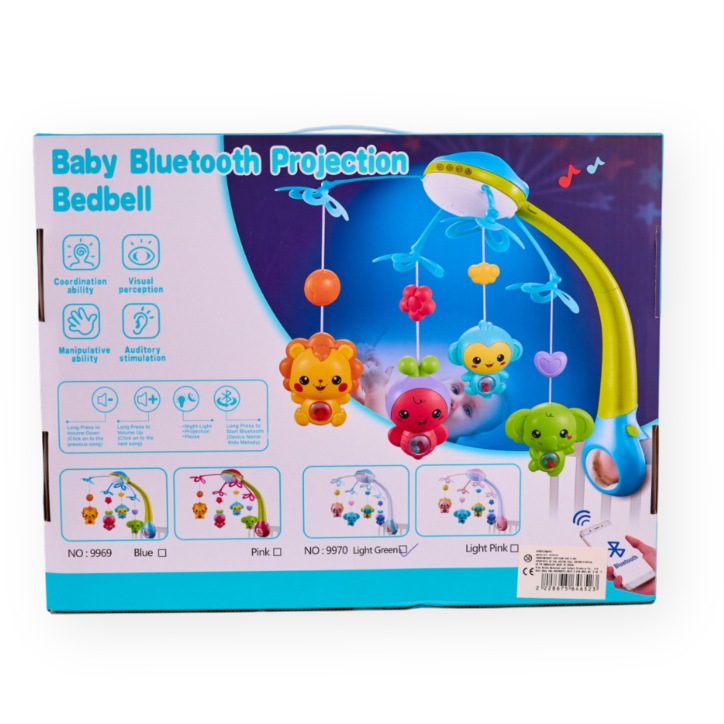 Carusel Muzical Pentru Bebelusi, Proiector Led, Telecomanda, Jucarii Suspendate, Bleo - ETT15