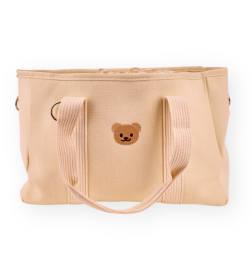 Geanta Pentru Carut, Termoizolanta, Imprimeu Cu Ursuleti, Inchidere Cu Fermoar, Bej - TG080 | BabyRoll.ro