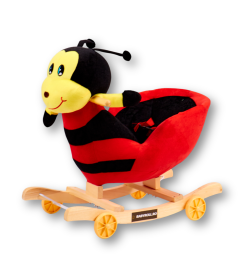 Balansoar Cu Spatar Pentru Copii, Gri, Albinuta, 2In1, Muzica, +12 Luni - 8103 | BabyRoll.ro