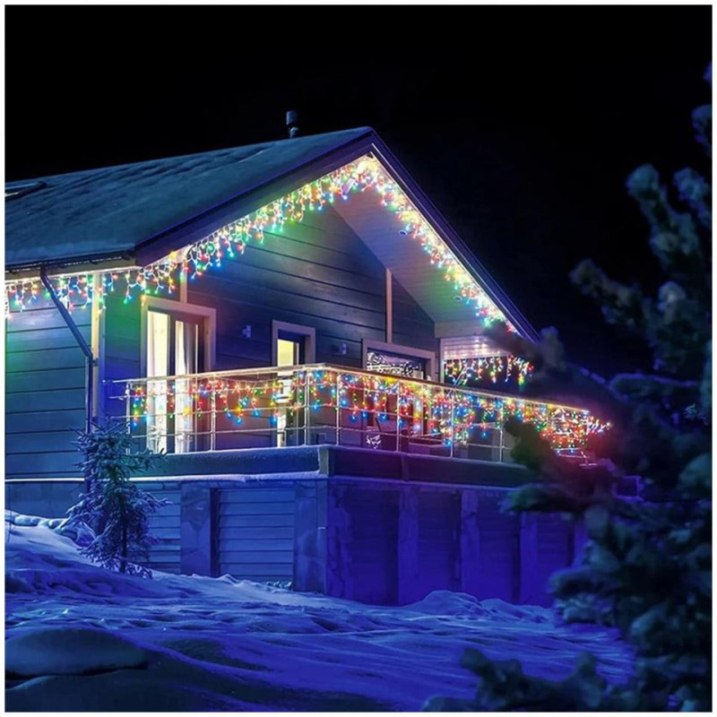 Instalatie de Craciun , 500LED-uri, Tip Turturi, Interconectabila, Flash, 25m, Interior + Exterior, Multicolor - 25MX