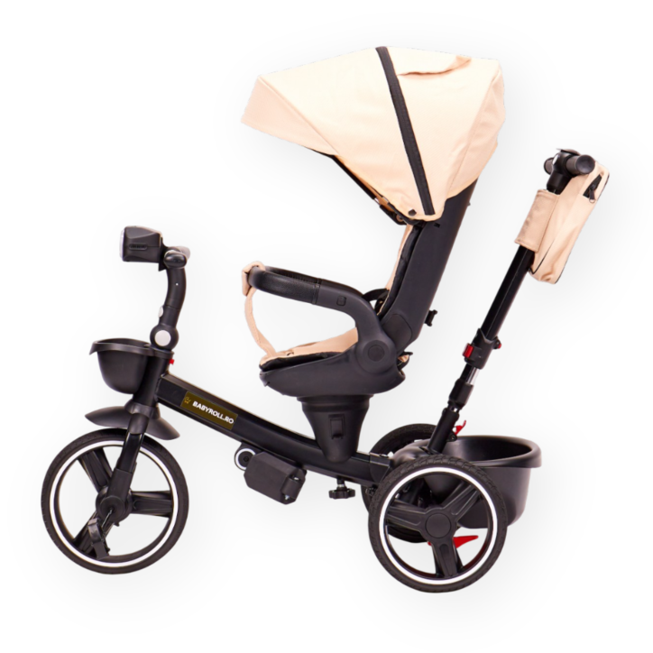 Tricicleta Copii, Cu Pozitie De Somn, Scaun Reversibil, Crem - LS46