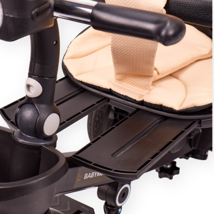 Tricicleta Copii, Cu Pozitie De Somn, Scaun Reversibil, Crem - LS46