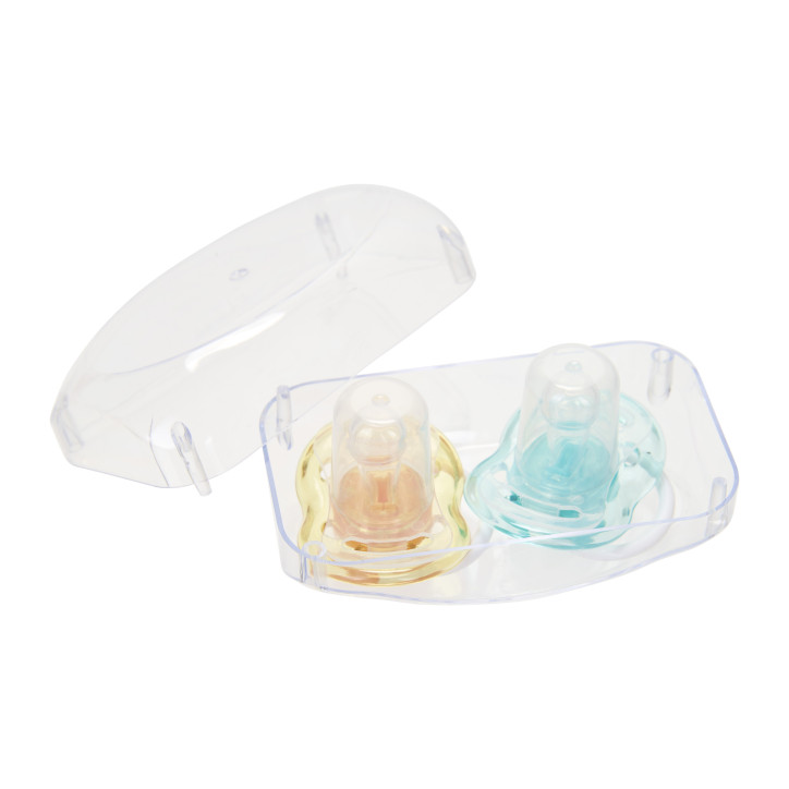 Set 2 Suzete Din Silicon + Carcasa De Depozitare, 0-6 Luni, Albastru/Portocaliu – SU06 Set 2 Suzete Din Silicon + Carcasa De Depozitare, 0-6 Luni, Albastru/Portocaliu – SU06