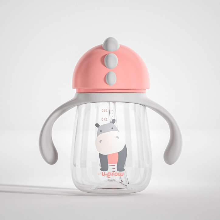 Pachet 3 in 1, Cana 260 ml, Tritan, 3 Capace Diferite Pentru Baut, Roz, - N1BL