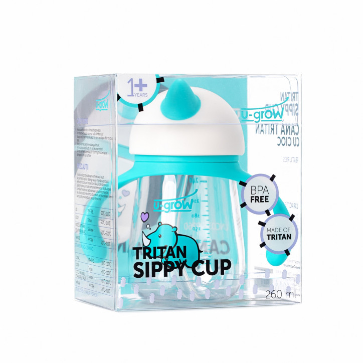 Cana Cu Pari, Tritan, 260 ml, Bleo, 12 Luni+ - SIP260 Cana Cu Pari, Tritan, 260 ml, Bleo, 12 Luni+ - SIP260