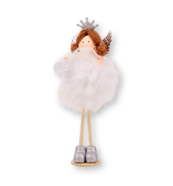 Figurina Decorativa Pentru Craciun, Model Inger, Inaltime 20 CM, Alb - TAC9 | BabyRoll.ro