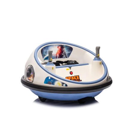 Masinuta Electrica Bumper Car, Alb, 2 Joystick-uri, Lumini, Centura De Siguranta, Telecomanda, 1-6 ani - DLS-K1