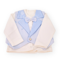 Set Haine Pentru Botez Baiat, 6 Piese, Papion, Bleo - TDBF7 | BabyRoll.ro