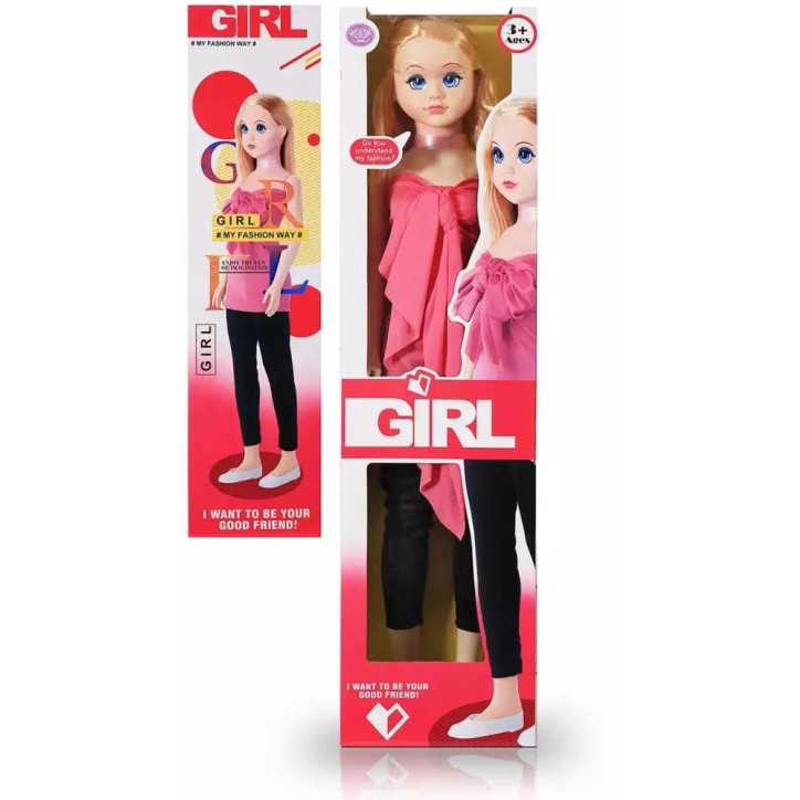 Papusa Mare Baby Girl Pentru Copii, 3+ Ani, 100 cm, Roz - PP31