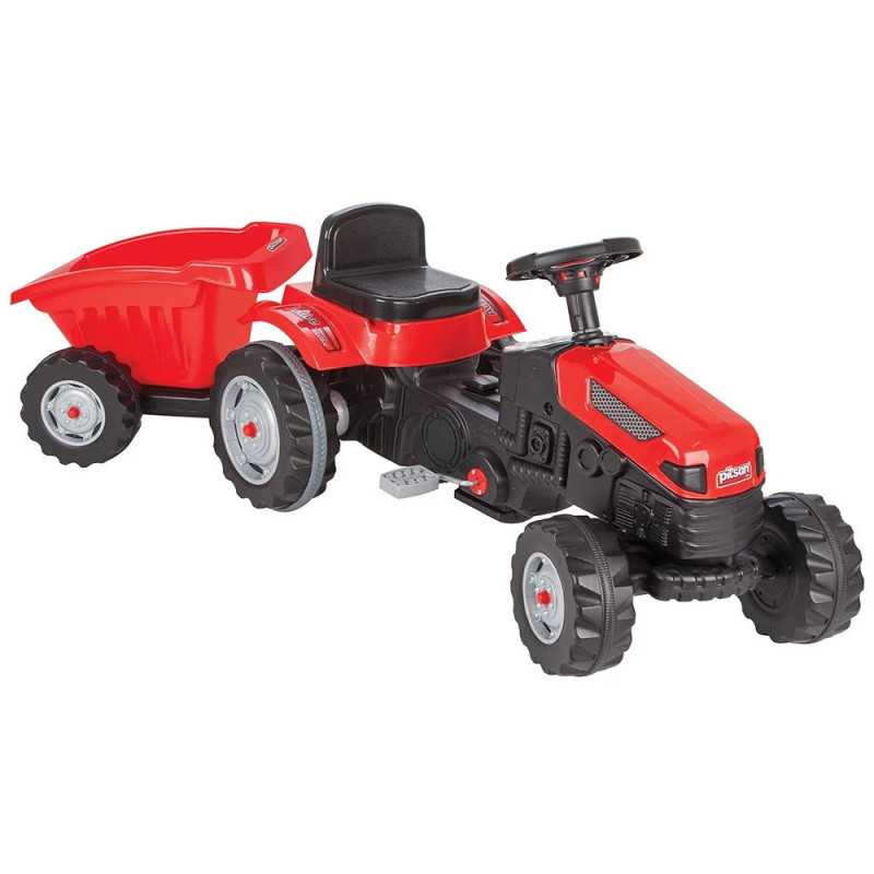 Tractor Cu Remorca Si Pedale Pentru Copii, 3 Ani+, 143 x 51 x 51 cm, Rosu - TCR22 | BabyRoll.ro