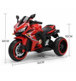 Motocicleta Electrica Pentru Copii, Muzica Si Lumini, 2 Motoare, 6V, Rosu - 518R