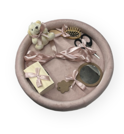 Set Tava Pentru Taierea Motului La Fete, 6 Piese, Catifea, Roz Pal - TRCS8 | BabyRoll.ro